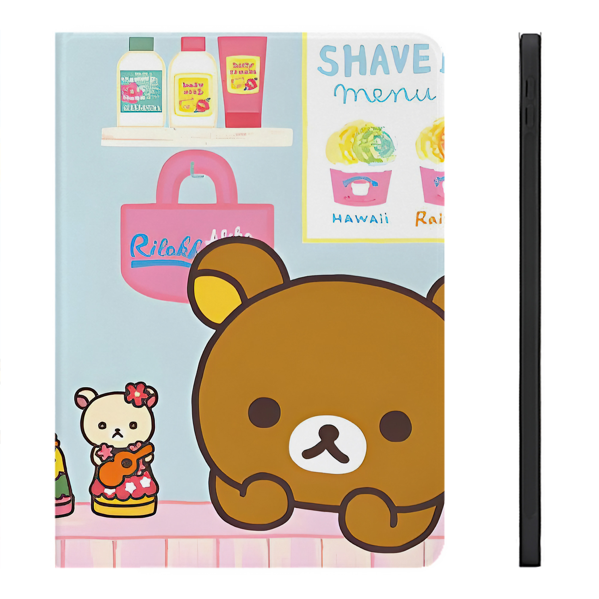 （画像用） リラックマ リラックマ キイロイトリ Rilakkuma Korilakkuma Kiiroitori IPadケース ペンホルダー付き ブックスタイルデザイン